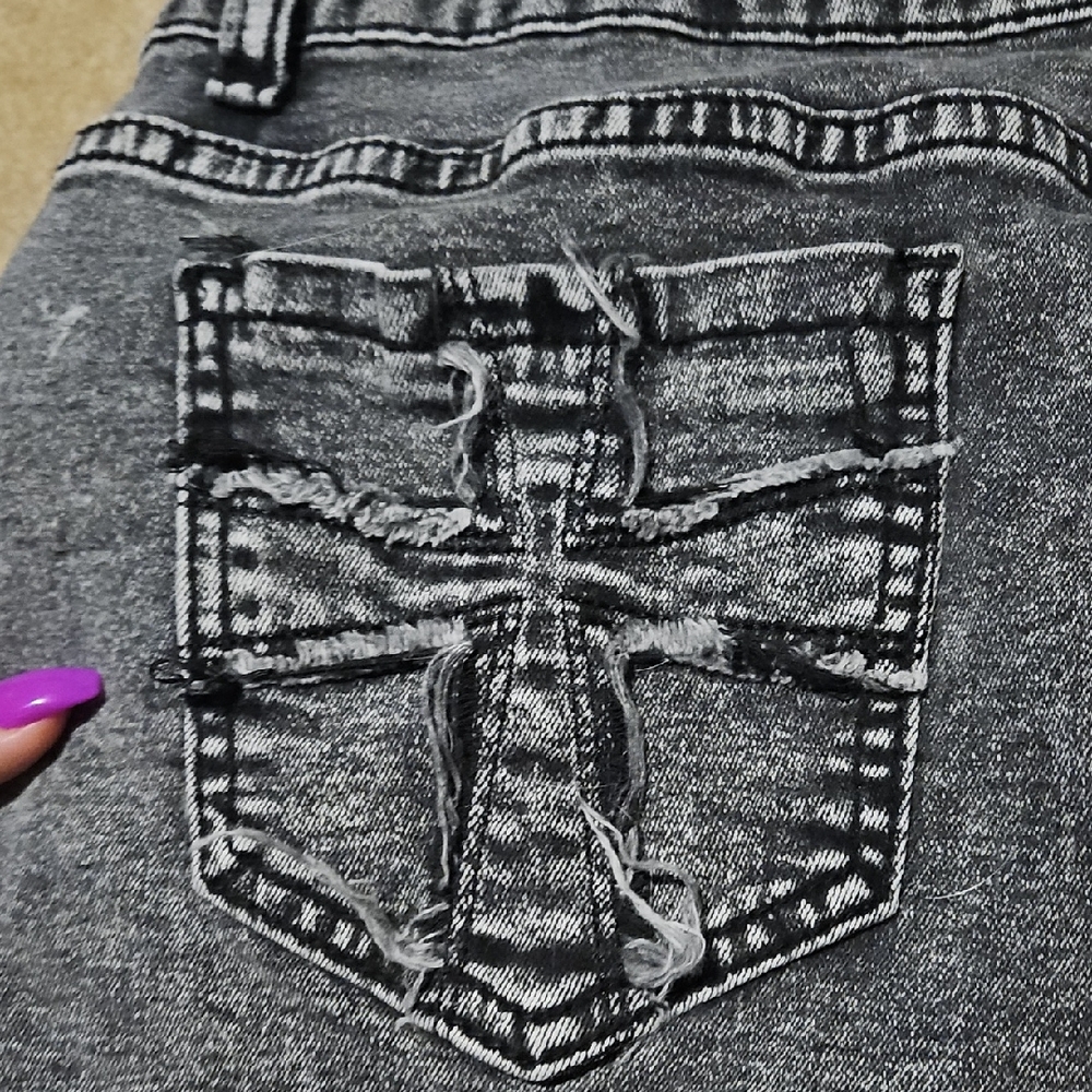 Black Denim Shorts - Picture 5 of 5